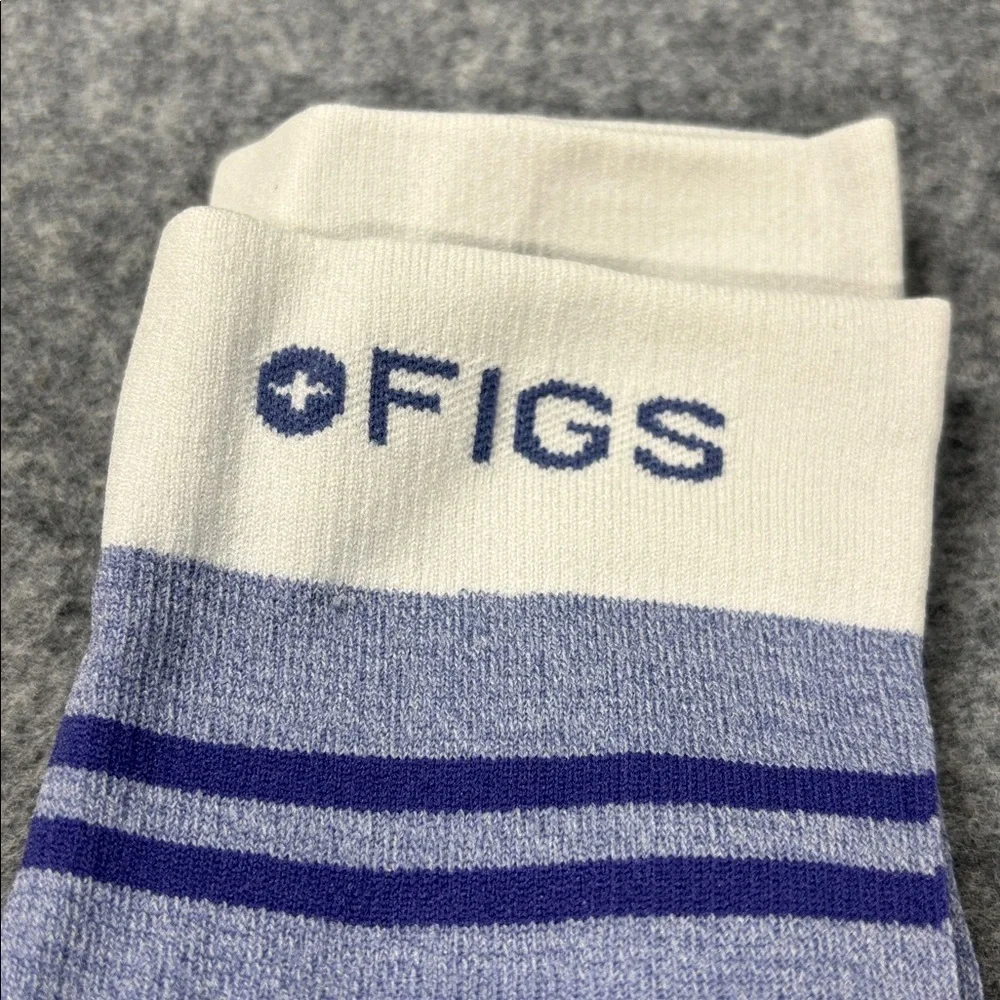 Figs color block purple white compression socks small